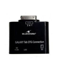 Bluestork BS-GAL-RDR/SD cambiador de género para cable Samsung 30-pin USB 2.0/SD Card Negro