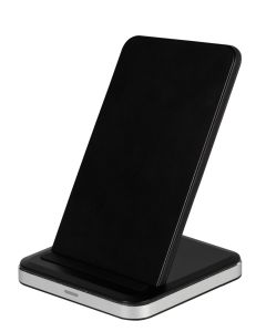 Vivanco QICHARSTANDVV10 Smartphone Aluminio, Negro USB Cargador inalámbrico Carga rápida Interior