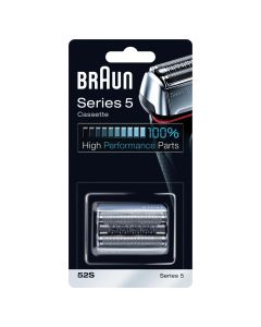 Recambio 52S de Braun para afeitadora eléctrica en color plata, compatible con afeitadoras