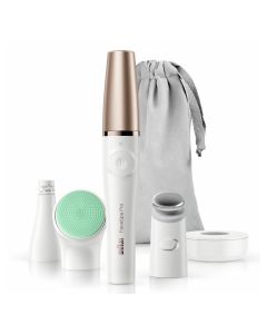 Braun FaceSpa Pro 913 Depiladora Facial Blanco/Bronce: Sistema 3 En 1 Con Máquina De Depilar Para La Cara, Sistema De Tonificación Y Revitalización Facial Para Un Resultado De Salón De Belleza Profesional En Casa, Con 3 Accesorios