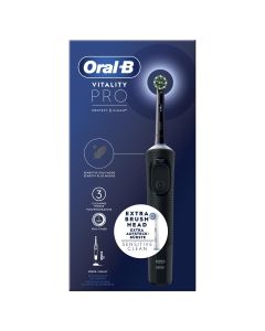 Oral-B Vitality Pro Cepillo Eléctrico Negro, Con 2 Cabezales, Diseñado Por Braun