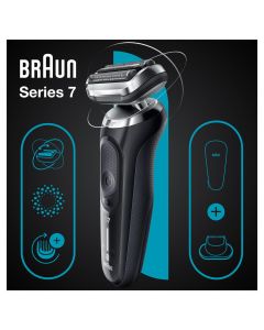 Braun Series 7 71-N1200s Afeitadora Eléctrica Para Hombre Con Recortadora De Precisión EasyClick, 360° Flex, Uso En Seco Y En Mojado, Recargable, Inalámbrica, Negra