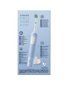 Oral-B Vitality Pro Cepillo de Dientes Eléctrico Azul, con 1 Cabezal, Diseñado por Braun