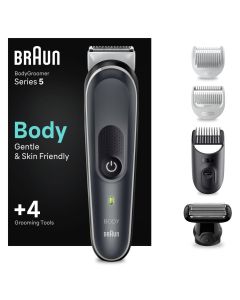 Braun Recortadora Corporal Series 5 5360, Recortadora Corporal Para Hombres, Pecho, Axilas, Ingles, Depilación Masculina Y Más, Incluye Peines De 1 A 11 mm, Tecnología SkinShield, Afeitado Apurado, Resistente Al Agua, 100 Min Autonomía Inalámbrica
