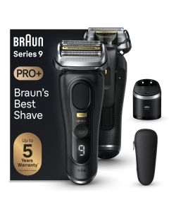 Braun Series 9 PRO+ 9560cc Afeitadora Eléctrica Para Hombre, Con Recortadora De Precisión, Con 5 Elementos De Afeitado Pro, Centro SmartCare, Afeitadora Eléctrica En Seco Y En Mojado Con 60 Minutos De Autonomía, Fabricada En Alemania, Negro