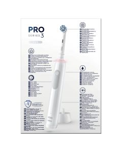 Oral-B Pro 3 3500 Cepillo de Dientes Eléctrico Blanco, con 2 Cabezales de Cepillo de Dientes, 1 Estuche Ce Viaje, Diseñado Por Braun