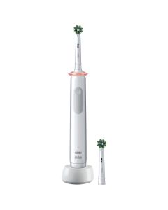 Oral-B Pro 3 3000 Cepillo de Dientes Eléctrico Blanco, con 2 Cabezales de Cepillo de Dientes, Diseñado Por Braun