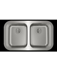 Teka BE 2C 780 Fregadero encastrado bajo encimera Rectangular Acero inoxidable