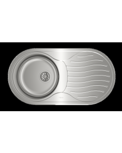 Teka DR 80 1C 1E Lavabo sobre-encimera Ovalado Acero inoxidable