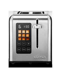 Ufesa 71305557 tostadora 9 2 rebanada(s) 950 W Negro, Acero inoxidable