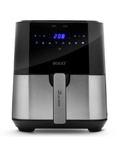Sogo FRE-SS-10830 freidora Sencillo 5 L Independiente 1450 W Freidora de aire caliente Negro, Plata