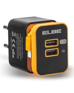 ELBE CARG-2000-N cargador de dispositivo móvil MP3, Smartphone, Tableta, Universal Negro, Naranja USB Interior