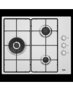 Placa de gas Beko HIGG 63125 SCX hobs Acero inoxidable Integrado 61 cm Encimera 3 zona(s)