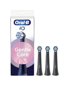 Oral-B Series iO Gentle Care Negro, Cabezales Redondos De Recambio Originales, Apto Para Encías Sensibles, 3