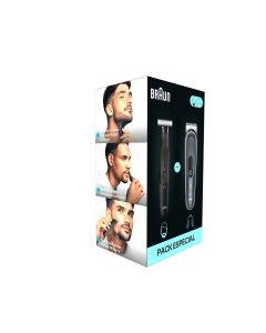Pack Braun 2 en 1 de Braun para cara y cuerpo compuesto por: Bodygroomer B5360 + Recortadora XT3100. Diseñadas para durar