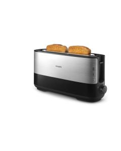 Tostador Ranura Extralarga Negro-Inox 1150 W
8 modos de tostados, modo descongelar, calentador de bollitos integrado, pared fría, botón de cancelar
bandeja extraible
