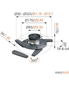 Solución para proyector en el techo EPC 6545 Vogel's.