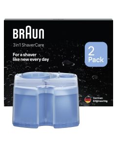 Braun ShaverCare 3 En 1 Cartuchos De Recambio Para El Centro De Limpieza Y Carga SmartCare, Limpiador De Afeitadora Eléctrica Hombre, Pack De 2 Recambios, Aroma Fresco De Limón
