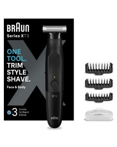 Braun Series X, Recortadora De Barba Y Afeitadora Eléctrica Para Hombre, Con Lámina 4D, Peine Bidireccional, Cabezal Flexible Para Un Afeitado Rápido, Resistente Al Agua, Batería Inalámbrica De 45 Minutos, XT3100