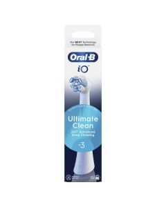 Oral-B Series iO Ultimate Clean, Cabezales Redondos De Recambio Originales, Con Filamentos Criss-Cross Para Limpieza Profunda Y Eliminación De La Placa Bacteriana, Diseñados Para Cepillos De Dientes Eléctricos Oral-B iO, 3