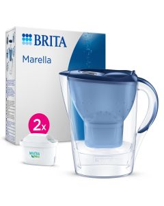 BRITA Jarra  con Filtro de Agua Marella Azul 2,4 L Incl. 2x Cartuchos MAXTRA PRO All-in-1