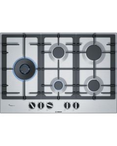 Placa de gas Bosch PCS7A5B90 de 75 cm de ancho acero inoxidable