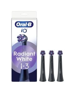 Oral-B Series iO Radiant White Negro, Cabezales Originales, Blanqueamiento, 3