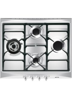 Placa de gas Smeg Cucina SR264XGH2 hobs Negro, Plata Integrado 60 cm Encimera 4 zona(s)
