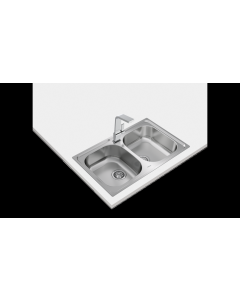 Teka UNIVERSE 80 T-XP 2C Lavabo sobre-encimera Rectangular Acero inoxidable