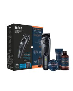 Pack Especial Braun Recortadora De Barba Series 5 BT5450, Recortadora De Barba Eléctrica Para Hombres, King C. Gillette Crema Hidratante 30ml, Bálsamo Suave Hidratación Profunda 25ml, Gel Limpiador 60ml