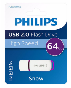 Philips FM64FD70B unidad flash USB 64 GB USB tipo A 2.0 Púrpura, Blanco